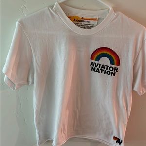 Aviator Nation rainbow boyfriend tee